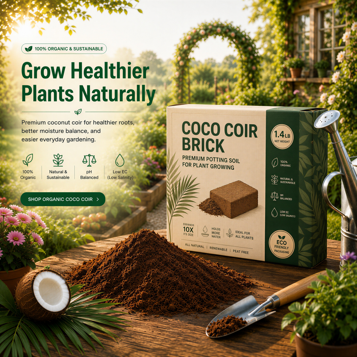 Back to The Roots Organic Coir, 51 Quart Expanding Soil, Great for Seeds and Potting